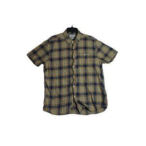 Grayers Short Sleeve Yellow Plaid Button Down Shirt Mens Large
